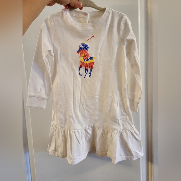 Ralph Lauren Other - Ralph Lauren 24 Month White Dress with Colorful Horse Design